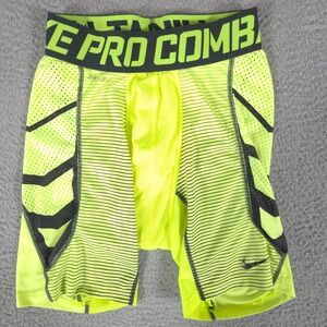 Nike Pro Combat Mens Compression Shorts Medium Yellow Neon Hypercool Speed 7"